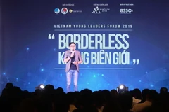 Ông Vũ Ngọc Tâm, sáng lập và điều hành Earable phát biểu tại diễn đàn. (Ảnh: Thanh Vũ/TTXVN)