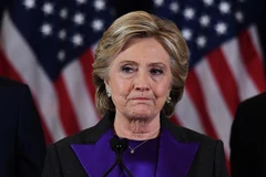 Cựu Ngoại trưởng Mỹ Hillary Clinton tại một sự kiện ở New York, tháng 11/2016. (Ảnh: AFP/TTXVN)