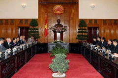 Phó Thủ tướng Nguyễn Xuân Phúc tiếp Đoàn Doanh nghiệp Hoa Kỳ. (Ảnh: Phạm Kiên/TTXVN)