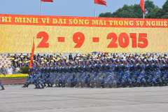 Khối chiến sỹ Cảnh sát biển tham gia diễu binh ngày Quốc khánh 2/9. (Ảnh: TTXVN)