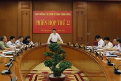 Chủ tịch nước Trương Tấn Sang, Trưởng Ban Chỉ đạo Cải cách tư pháp Trung ương chủ trì Phiên họp lần thứ 22 Ban Chỉ đạo. (Ảnh: Nguyễn Khang/TTXVN)