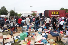 Chuẩn bị để đón người tị nan tại Đức. (Nguồn: EPA)