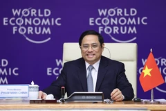 Thủ tướng Phạm Minh Chính chủ trì Đối thoại chiến lược quốc gia giữa Việt Nam và WEF. (Ảnh: Dương Giang/TTXVN)