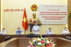 Chủ tịch Quốc hội Vương Đình Huệ phát biểu chỉ đạo. (Ảnh: Doãn Tấn/TTXVN)