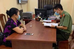 Đối tượng tại cơ quan công an. (Nguồn: laodong.vn)