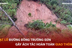 [Video] Sạt lở đường Đông Trường Sơn gây ách tắc hoàn toàn giao thông