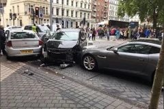 Hiện trường vụ đâm xe. (Nguồn: AFP)