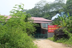 Cơ sở sản xuất than sinh học của bà Lê Thị Thơm. (Ảnh: Anh Tuấn/Vietnam+)