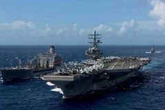 Tàu USS Ronald Reagan tham gia cuộc tập trận. (Nguồn: Reuters)
