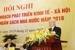 Tổng Bí thư Nguyễn Phú Trọng phát biểu chỉ đạo Hội nghị. (Ảnh: Trí Dũng/TTXVN)