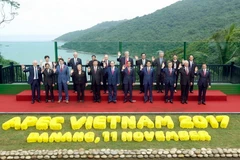 Chủ tịch nước Trần Đại Quang và các Trưởng đoàn các nền kinh tế thành viên APEC chụp ảnh chung. (Ảnh: TTXVN)