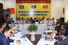 Quang cảnh Hội nghị Tiểu ban môi trường-xã hội lần thứ 8 khu vực tam giác phát triển Campuchia-Lào-Việt Nam. (Ảnh: Dương Chí Tưởng/TTXVN)