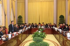 Quang cảnh họp báo. (Ảnh: Phương Hoa/TTXVN)