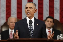 Tổng thống Mỹ Obama đọc Thông điệp Liên bang. (Ảnh: AFP/TTXVN)