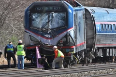 Hiện trường vụ tai nạn đường sắt tại bang Pennsylvania. (Ảnh: AP)