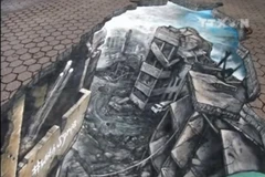 [Video] Trưng bày tranh vẽ 3D về cuộc chiến tranh tại Syria 