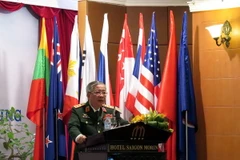 Thượng tướng Nguyễn Chí Vịnh phát biểu tại hội nghị. (Ảnh: Quốc Việt/Vietnam+)