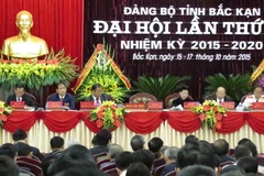 Đại hội đại biểu Đảng bộ tỉnh Bắc Kạn lần thứ XI, nhiệm kỳ 2015-2020. (Ảnh: Nguyễn Trình/TTXVN)