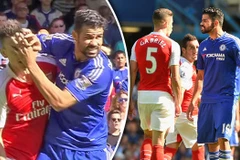 Tiền đạo Diego Costa của Chelsea có mặt trong tất cả những tình huống va chạm trong trận derby London vừa qua. (Ảnh: Getty)