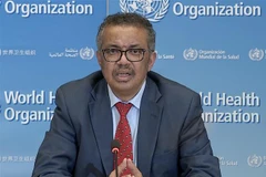 Tổng Giám đốc WHO Tedros Adhanom Ghebreyesus phát biểu tại một cuộc họp báo ở Geneva, Thụy Sĩ. (Ảnh: AFP/TTXVN)