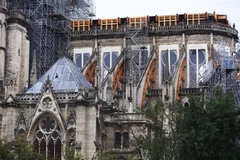 Nhà thờ Đức Bà Paris, Pháp, trong quá trình sửa chữa và phục dựng. (Ảnh: THX/TTXVN)