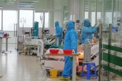 Những bác sỹ, nhân viên y tế Bệnh viện Bệnh Nhiệt đới Trung ương cơ sở 2 đang ngày đêm nỗ lực điều trị cho các bệnh nhân COVID-19 nặng. (Ảnh: TTXVN phát)