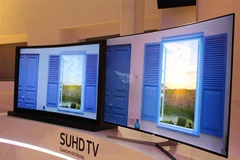 Tivi Samsung SUHD được trưng bày tại một triển lãm ở Las Vegas, bang Nevada (Mỹ). (Ảnh: AFP/TTXVN)