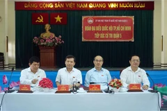 Đoàn đại biểu Quốc hội Thành phố Hồ Chí Minh tiếp xúc cử tri Quận 5. (Ảnh: Thu Hoài/TTXVN)