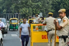 Cảnh sát Delhi tăng cường tuần tra trong dịp lễ hội Diwali. (Nguồn: PTI)