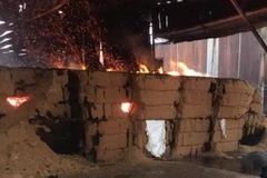 Hiện trường vụ cháy. (Ảnh: Nguyễn Văn Việt/TTXVN)