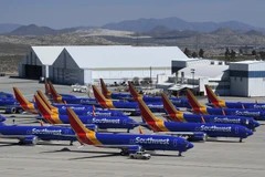  Máy bay của Hãng hàng không Southwest Airlines tại sân bay California Nam ở Victorville, bang California, Mỹ ngày 28/3 vừa qua. (Ảnh: AFP/TTXVN)
