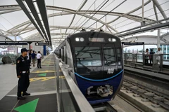 Tàu điện ngầm tại thủ đô Jakarta của Indonesia, ngày 12/3 vừa qua. (Ảnh: AFP/TTXVN)