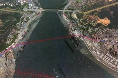 Vị trí dự kiến xây dựng hầm vượt biển Cửa Lục qua Vịnh Hạ Long. 