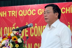 Giám đốc Học viện Chính trị Quốc gia Hồ Chí Minh Nguyễn Xuân Thắng phát biểu tại hội nghị. (Ảnh: Nguyễn Sơn/TTXVN)