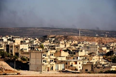 Toàn cảnh thị trấn Khan Shaykhun, tỉnh Idlib ngày 22/8 vừa qua. (Ảnh: THX/TTXVN)