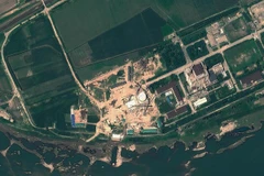 Hình ảnh vệ tinh chụp cơ sở hạt nhân Yongbyon, cách thủ đô Bình Nhưỡng của Triều Tiên 100km về phía bắc, ngày 22/8/2012. (Ảnh: AFP/ TTXVN)