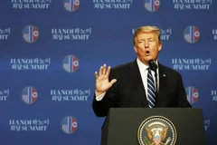 Tổng thống Mỹ Donald Trump phát biểu tại họp báo. (Ảnh: Lâm Khánh/TTXVN)