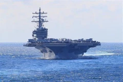 Tàu sân bay USS Ronald Reagan của Mỹ. (Ảnh: Yonhap/TTXVN)