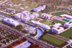Mô hình xây dựng Trường Đại học Việt-Đức. (Ảnh: Hải Âu/TTXVN)