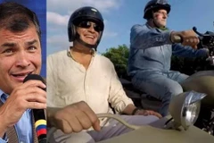 Tổng thống Ecuador Rafael Correa và nhà báo Peter Greenberg. (Nguồn: AP)