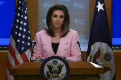 Người phát ngôn Bộ Ngoại giao Mỹ Morgan Ortagus tại cuộc họp báo ở Washington, DC ngày 10/6/2019. (Nguồn: AFP/TTXVN) 