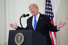 Tổng thống Mỹ Donald Trump trong cuộc họp báo tại Washington, DC., sau bầu cử Quốc hội giữa nhiệm kỳ ngày 7/11/2018. (Nguồn: AFP/TTXVN) 