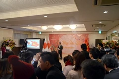 Đại sứ Việt Nam tại Nhật Bản Nguyễn Quốc Cường phát biểu khai mạc. (Ảnh: Thành Hữu/TTXVN)