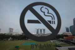 Biển hiệu cấm hút thuộc tại một khách sạn. (Nguồn: EPA/TTXVN)