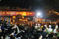 Quang cảnh buổi Lễ khai Ấn đền Trần. (Ảnh: Trọng Đạt/TTXVN)