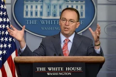 Quyền Chánh Văn phòng Nhà Trắng Mick Mulvaney trong cuộc họp báo tại Nhà Trắng ở Washington DC., ngày 17/10/2019. (Nguồn: AFP/TTXVN) 