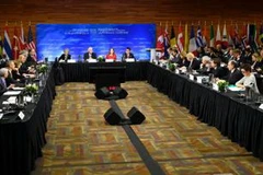 Toàn cảnh Hội nghị Ngoại trưởng về an ninh và ổn định trên Bán đảo Triều Tiên tại Vancouver, Canada ngày 16/1. (Nguồn: Kyodo/TTXVN)