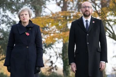 Thủ tướng Anh Theresa May và Thủ tướng Bỉ Charles Michel. (Nguồn: AFP) 