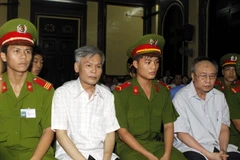 Bị cáo Vũ Quốc Hảo (trái) và bị cáo Đặng Văn Hai tại phiên tòa xét xử sơ thẩm năm 2013. (Ảnh: Hoàng Hải/TTXVN)