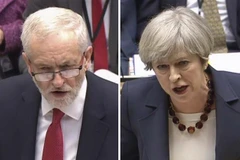 Thủ tướng Anh Theresa May (phải) và lãnh đạo Công đảng Jeremy Corbyn. (Nguồn: AFP/TTXVN) 
